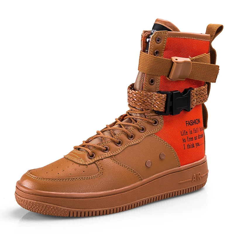 Orange Punk Streetwear Boots