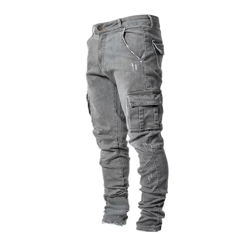 Jean Denim Cargo Multi-Poches Homme