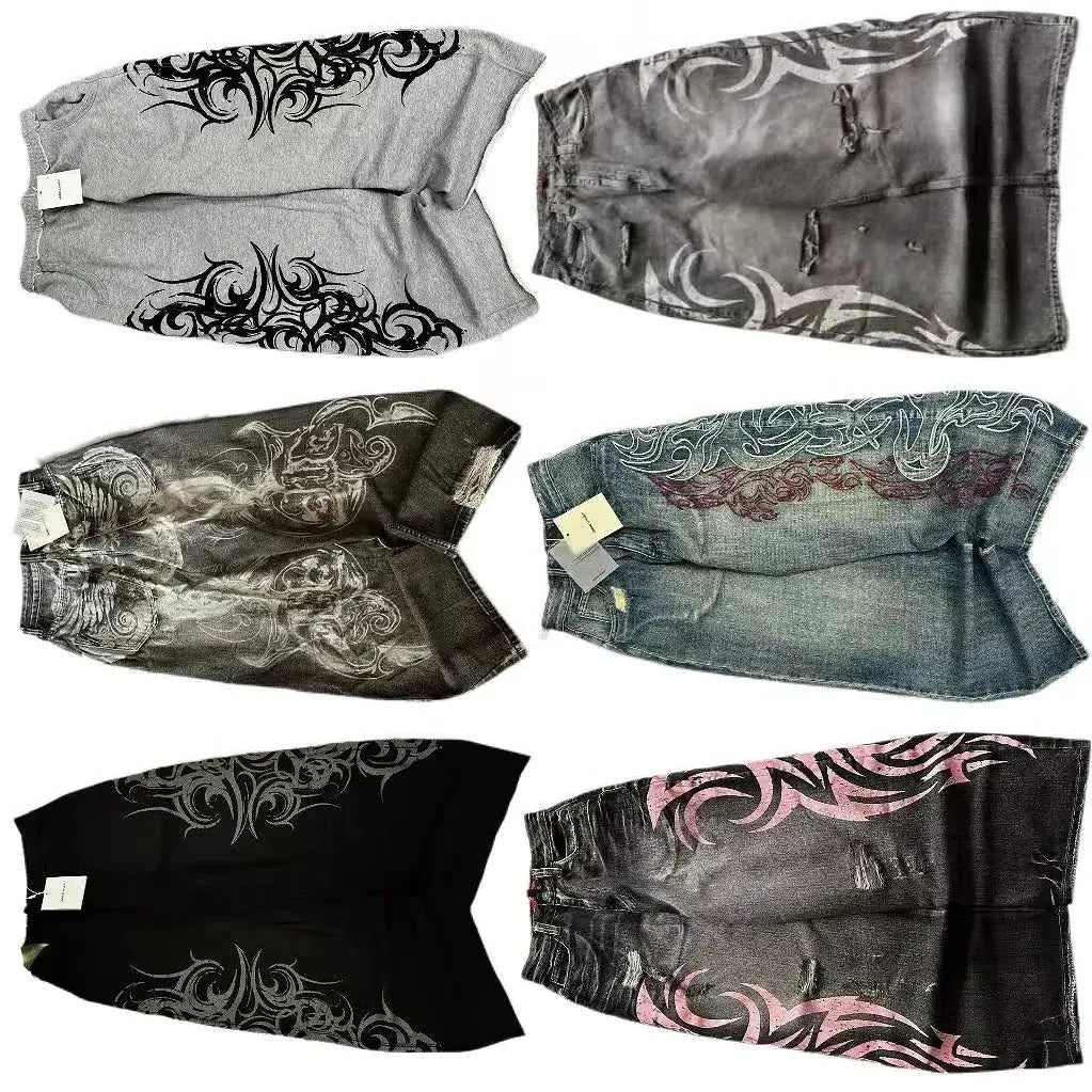 Baggy Jean Broderie Y2K Unisexe