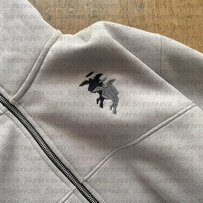 Hoodie Zippé Vintage Oversize Homme