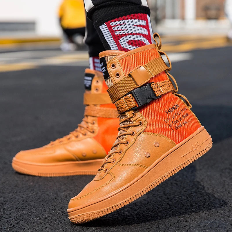 Bottes Orange Punk Streetwear