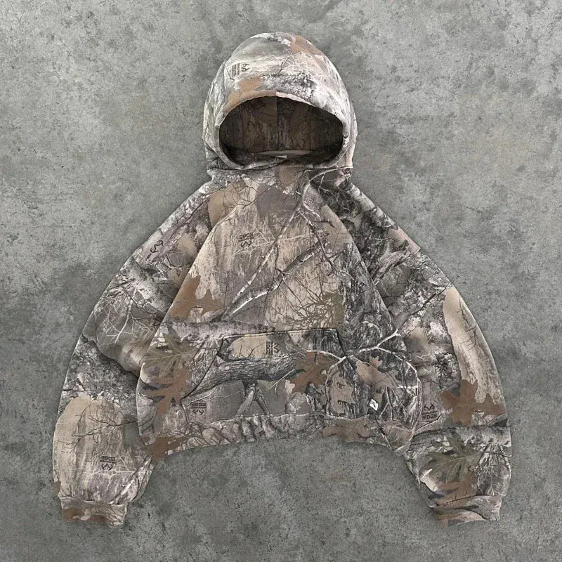 Hoodie Zippé Camouflage Y2K