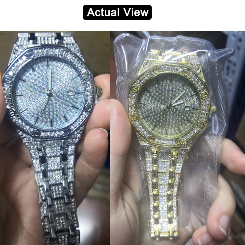 Montre Iced Out Gold Hip Hop