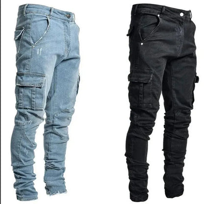 Jean Denim Cargo Multi-Poches Homme
