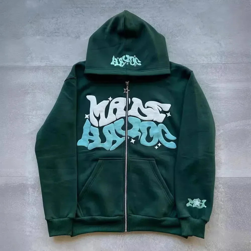 Sweat Capuche Zip Y2K Rétro