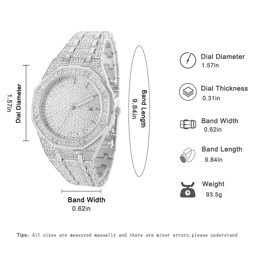 Montre Iced Out Gold Hip Hop