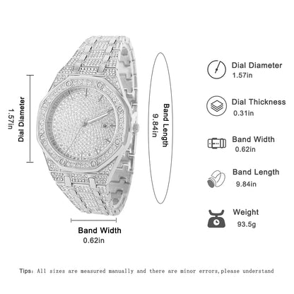 Montre Iced Out Gold Hip Hop