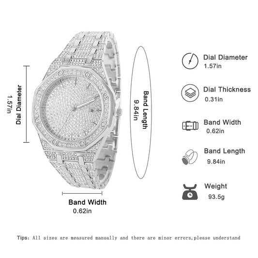 Montre Iced Out Gold Hip Hop