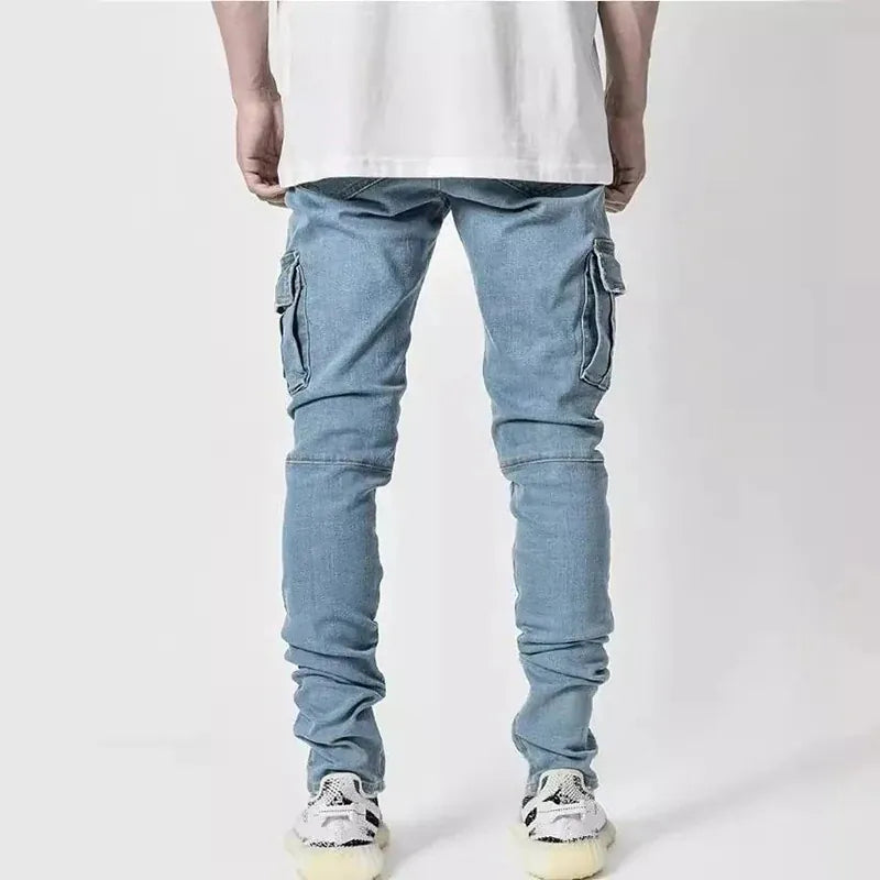 Jean Denim Cargo Multi-Poches Homme