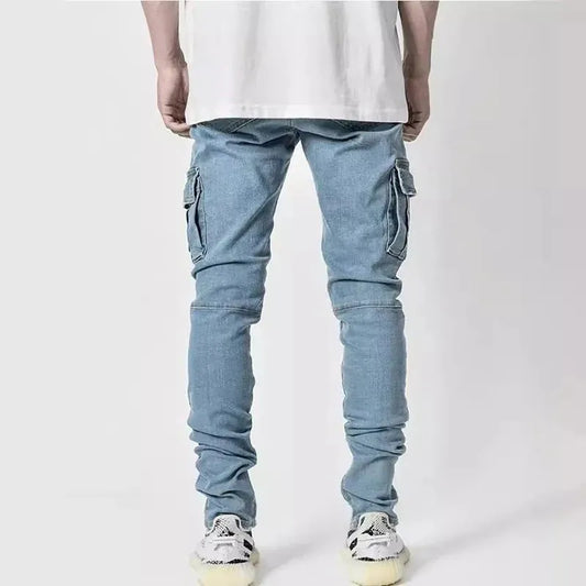 Jean Denim Cargo Multi-Poches Homme