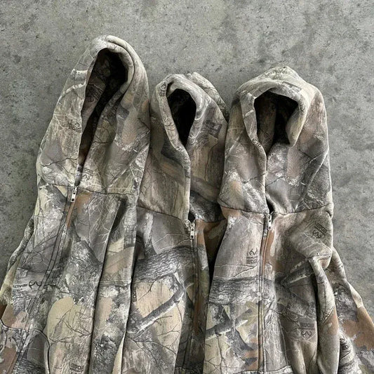 Hoodie Zippé Camouflage Y2K