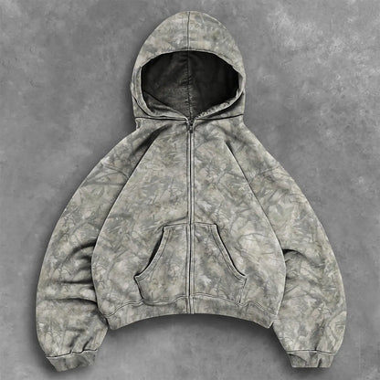 Hoodie Zippé Camouflage Y2K