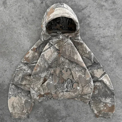 Hoodie Zippé Camouflage Y2K