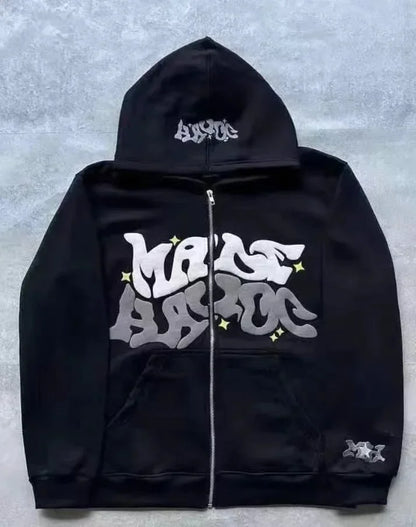 Sweat Capuche Zip Y2K Rétro