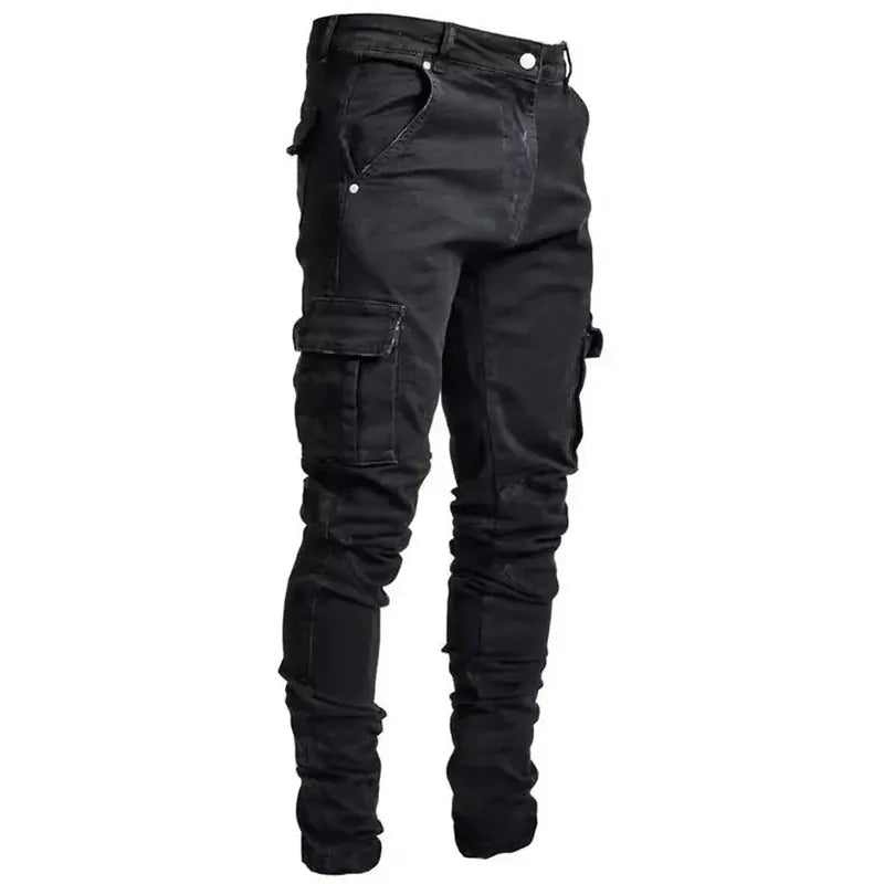 Jean Denim Cargo Multi-Poches Homme