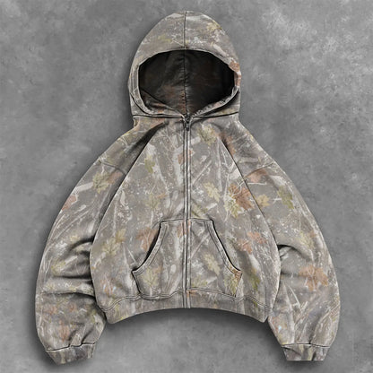 Hoodie Zippé Camouflage Y2K