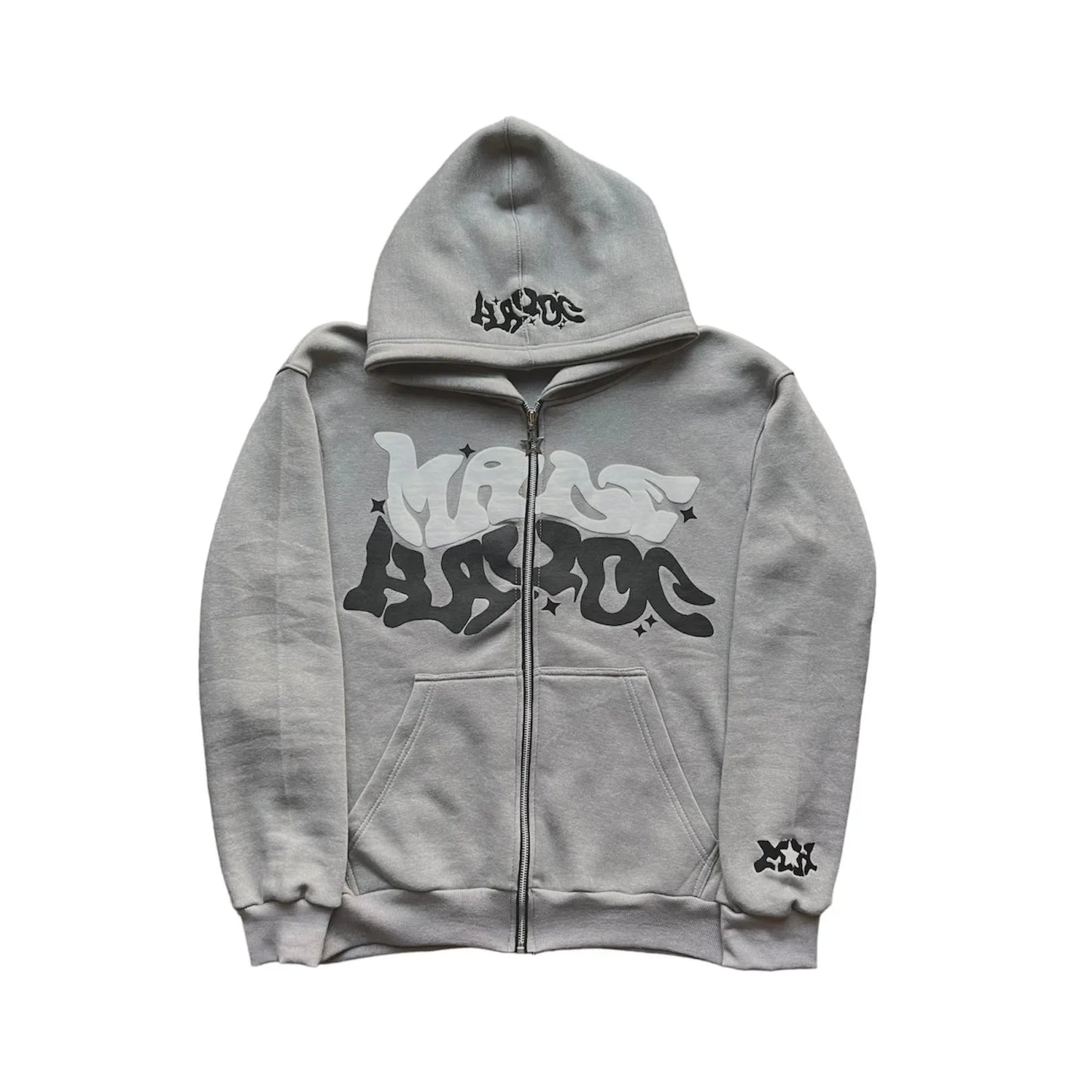 Hoodie Zippé Étoiles & Lettres Rétro